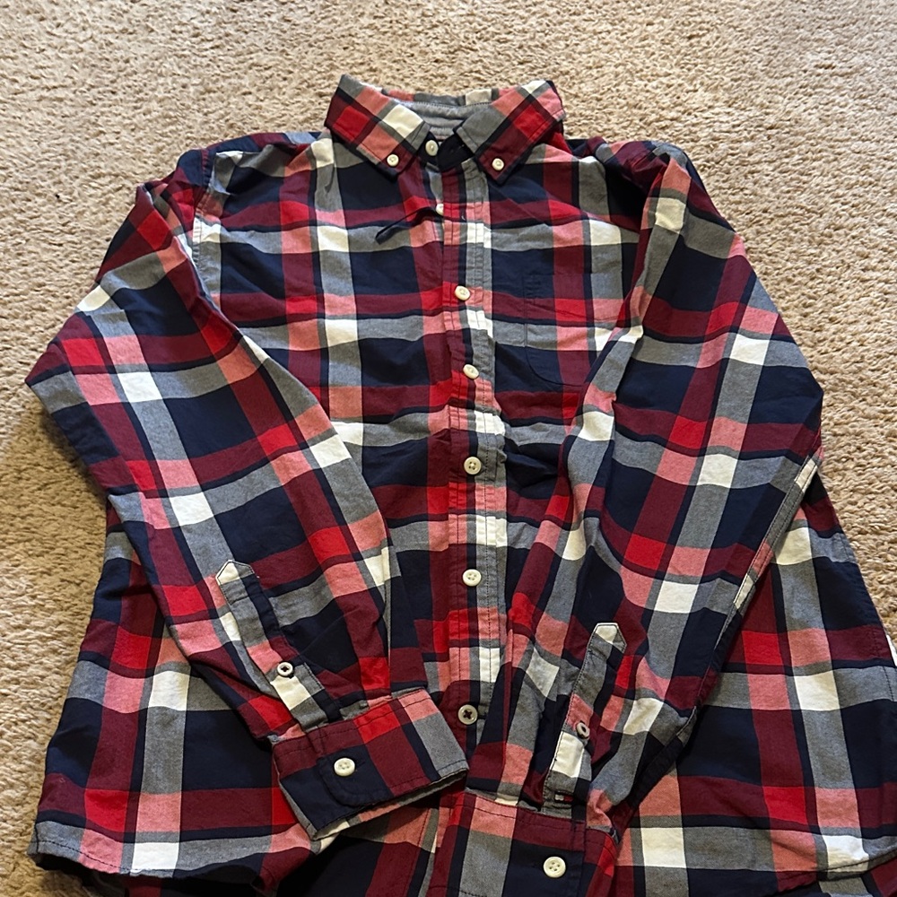Tommy Hilfiger Red, Blue, and White Plaid Shirt
